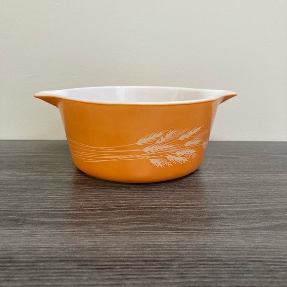 Pyrex Vintage Autumn Harvest Wheat Serving Casserole Dish 1.5 L 474-B - Picture 3 of 6